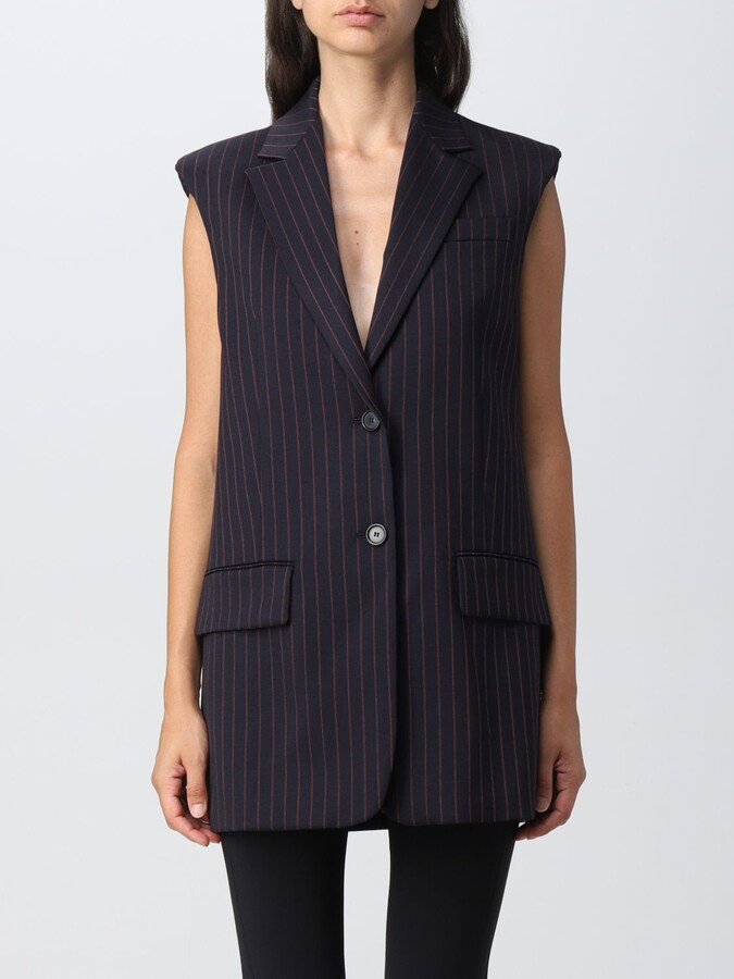 Pinstriped Stretch Wool Vest Luisaviaroma Women Clothing Jackets Gilets 