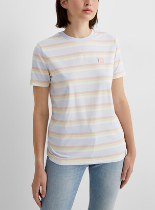 Acne Studios Face pastel lines T-shirt