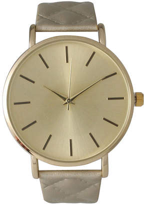 OLIVIA PRATT Olivia Pratt Womens Gold Quilted Leather Strap Watch 13029Mgold