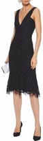 Thumbnail for your product : Victoria Beckham Poplin-trimmed Wool-blend Corded Lace Dress