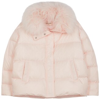 Yves Salomon KIDS Pink fur-trimmed quilted shell coat (8-10 years) -  ShopStyle Girls' Outerwear