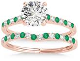 Thumbnail for your product : Allurez Diamond and Emerald Single Row Bridal Set 14k White Gold (0.22ct)