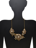 Thumbnail for your product : Deepa Gurnani Peacock Feather Bib Necklace