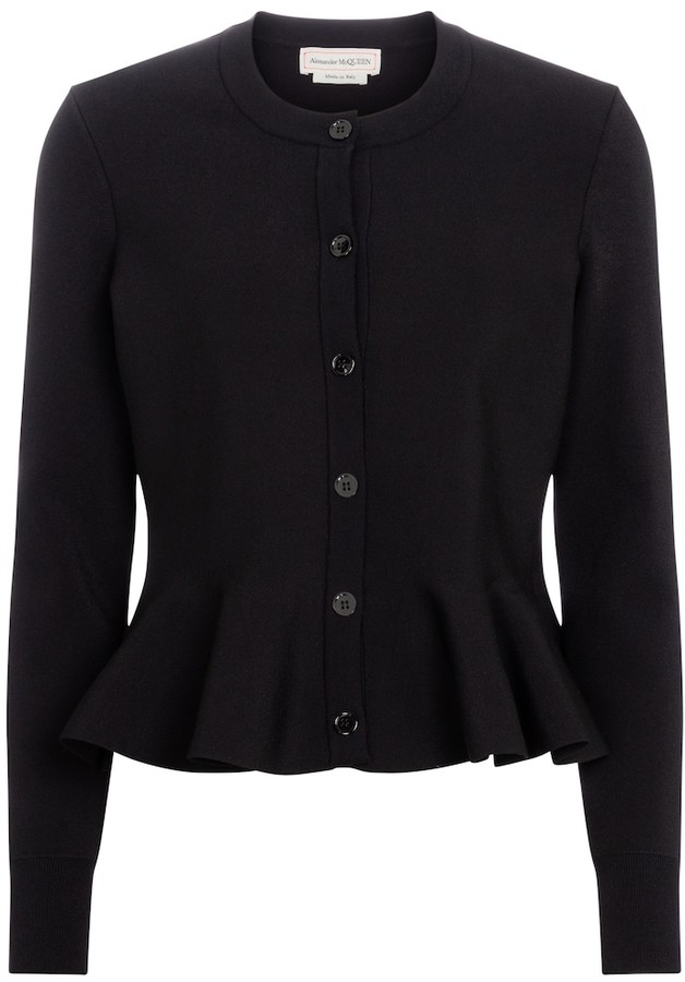 black peplum cardigan