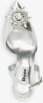 Thumbnail for your product : Dune Casis Brooch Embellished Slingback Heels, Silver