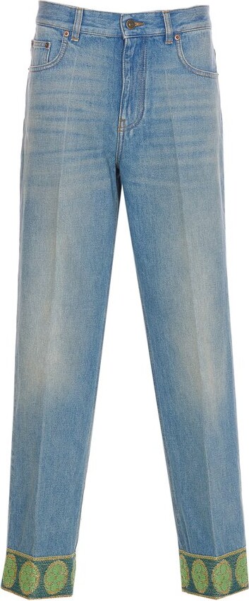 Valentino Logo-Patch Straight Leg Jeans