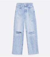 Thumbnail for your product : New Look Ripped High Rise Sinead Baggy Fit Jeans - Pale Blue