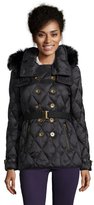 Thumbnail for your product : Burberry black quilted double breasted 'Natesdale' fox fur-trim hooded down coat