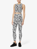 Thumbnail for your product : Michi Mystic zebra-print stretch-woven sports bra