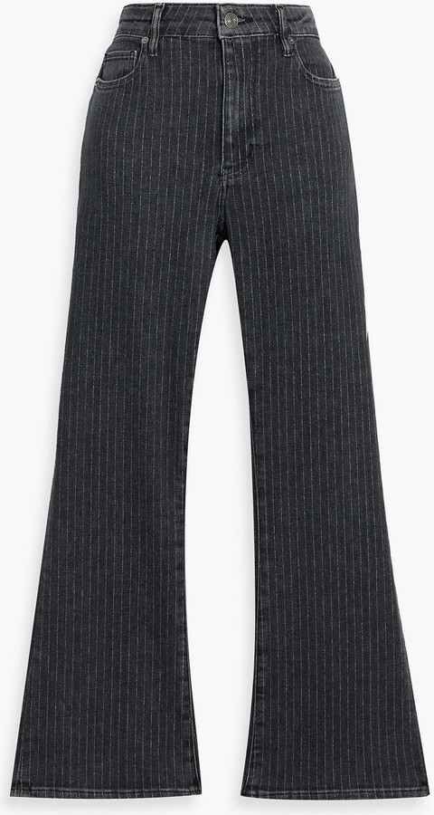 Frame Le Crop Mini Boot cropped pinstriped high-rise bootcut jeans