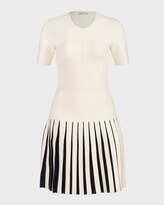 Thumbnail for your product : Halston Marian Pleated Colorblock Mini Dress