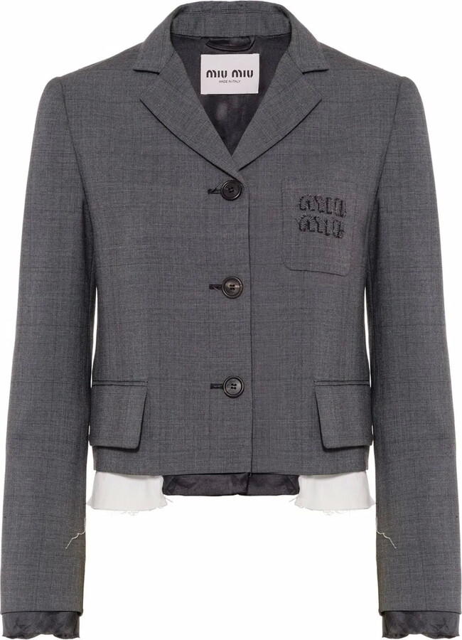 Miu Miu single-breasted Prince of Wales check blazer