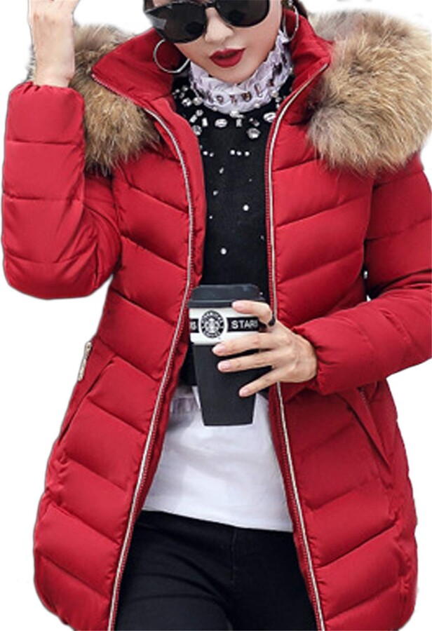 dark red parka