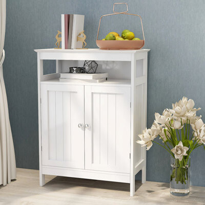 weixunguang Bathroom Standing Storage With Double Shutter Doors Cabinet