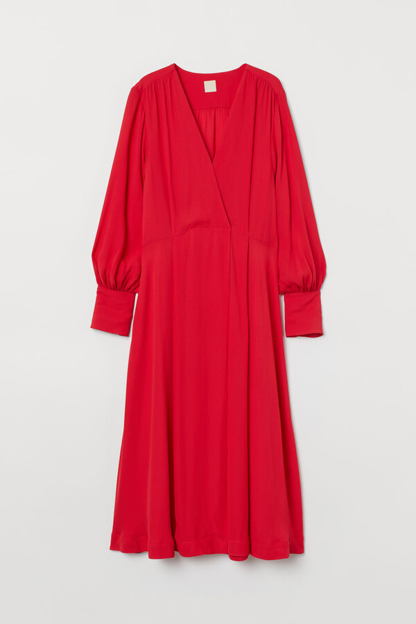 H☀M Calf-length Dress - Red - ShopStyle