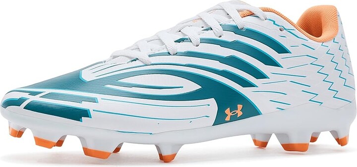 Under Armour Mach 1 Select Soccer Cleats Cross Training Shoes White/Boundless Blue/Orange Bloc : Men's 7.5 - Women's 9 Medium, Synthetic