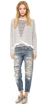 Thumbnail for your product : Clu Too Ruffled Cable Knit Cardigan