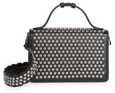 Alaia Small Franca Studded Leather Shoulder Bag - ShopStyle