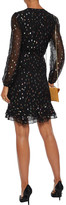 Thumbnail for your product : Diane von Furstenberg Bea Ruched Metallic Fil Coupe Chiffon Mini Dress