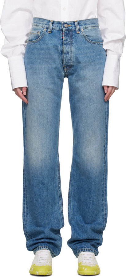 Maison Margiela Blue Straight-Leg Jeans