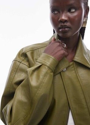 Leather Bomber Jacket Topshop Pu Leather Jacket Topshop Faux