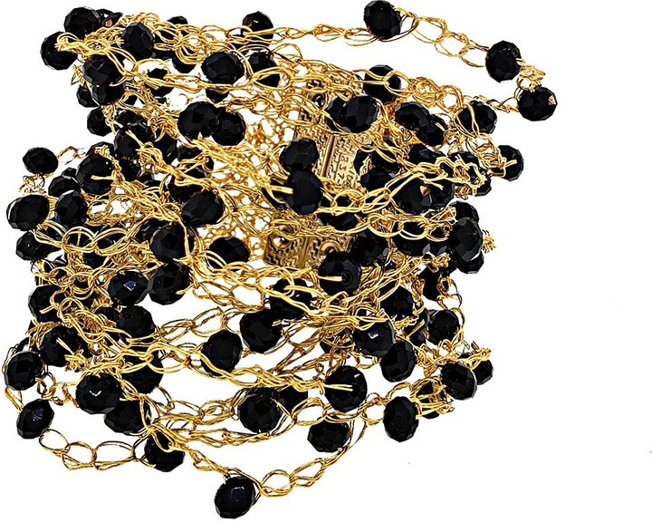 Lavish by Tricia Milaneze Black & Gold Multi Strings Handmade Bracelet