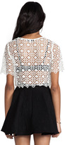Thumbnail for your product : Alexis Lisette Crop Lace Top With Cap Sleeves