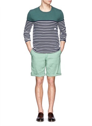 Armani Collezioni Cotton-linen shorts