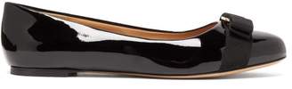 Salvatore Ferragamo Varina Patent-leather Ballet Flats - Womens - Black