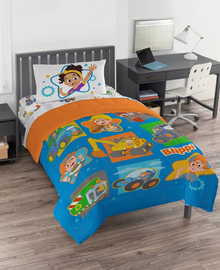 Blippi Moonbug How Does This Work 4 Piece Comforter Set, Toddler