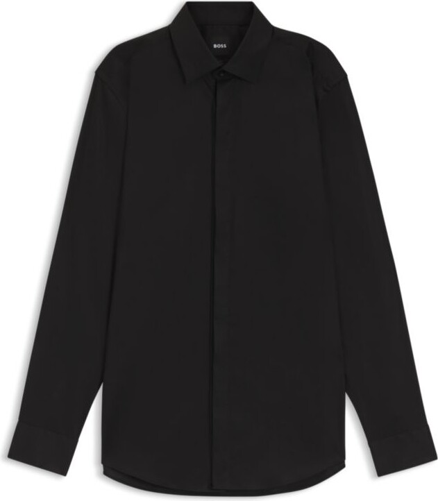 HUGO BOSS Easy-iron slim-fit shirt in cotton poplin