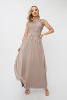Thumbnail for your product : Little Mistress Bridesmaid Leonora Oyster Crochet Maxi Dress