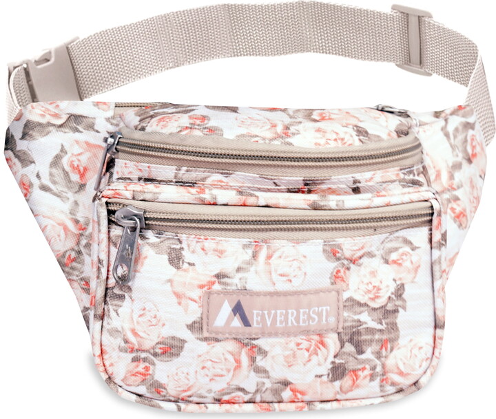 Everest Signature Patterned Unisex Fanny Pack, Black