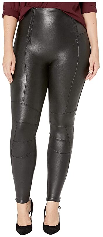 Spanx Plus Size Faux Leather Side Stripe Leggings (Very Black/White) Women's  Casual Pants - ShopStyle