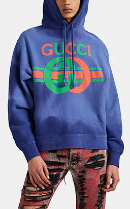 Gucci Men's Interlocking G Cotton Hoodie - Navy