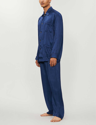 Derek Rose Woburn silk-satin pyjama set - ShopStyle Pajamas
