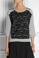 Thumbnail for your product : Nina Ricci Silk and lace-trimmed cotton top