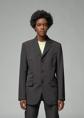 Maison Margiela Women's Single Breasted Blazer Jacket in Black Size 40 Polyester/Elastane