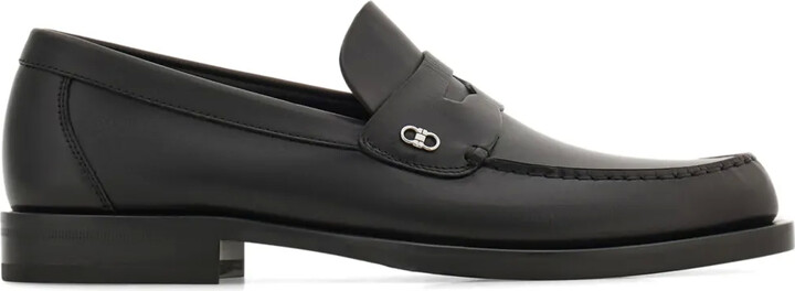 Ferragamo Gancini-plaque leather loafers