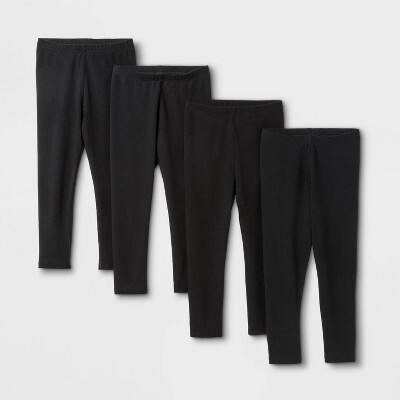 Toddler Girls' 4pk Leggings - Cat & JackTM Black