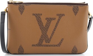 Louis Vuitton Pochette Double Zip Monogram Giant Reverse Brown