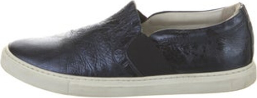 Lanvin Leather Slip-On Sneakers Purple Round-Toes Unfortunately, due to restrictions, this item may not be eligible for shipping in all areas. | Lanvin Leather Sneakers in Purple, Women's IT 41 | 11
