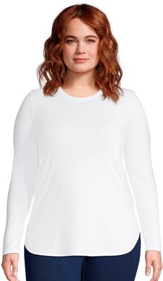 Lands' End Plus Size Long Sleeve Curved Hem Tunic Top