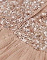 Thumbnail for your product : Maya Maternity Bridesmaid long sleeved maxi dress with delicate sequin and tulle skirt in taupe blush
