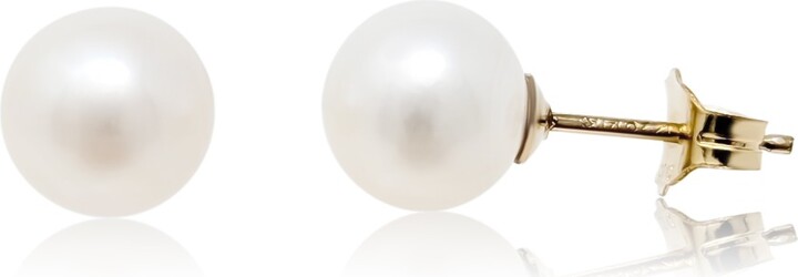 Kiri & Belle - Luna Round Pearl Gold Filled Stud Earrings - ShopStyle