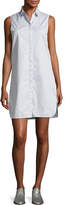 Thumbnail for your product : Equipment Janna Striped Poplin Sleeveless Shirtdress, Blue/White
