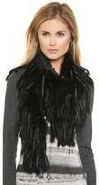 Thumbnail for your product : Adrienne Landau Knit Fringe Fur Scarf