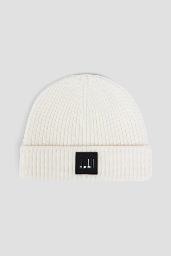 Dunhill Logo-appliquéd ribbed merino wool beanie