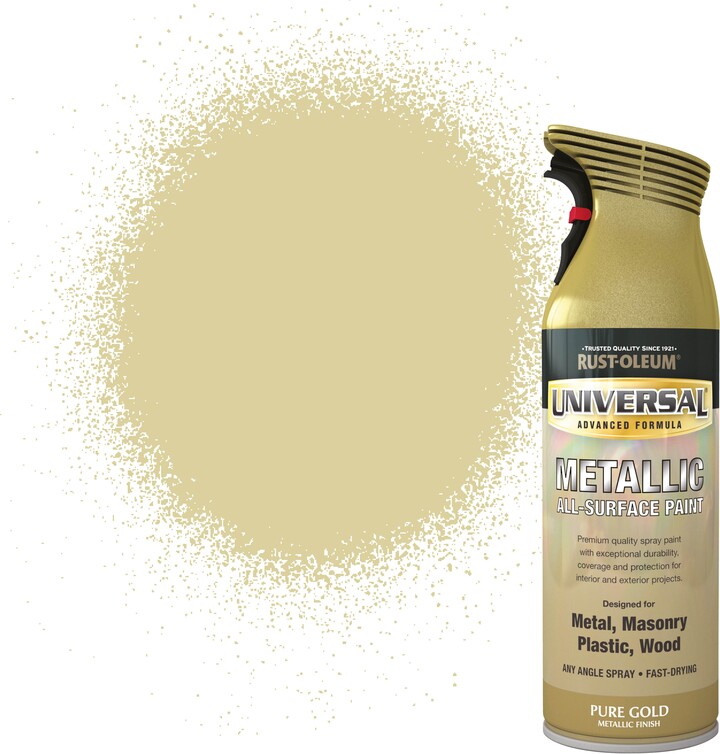Rustoleum Pure Gold Universal Metallic Allsurface Spray Paint 400ml
