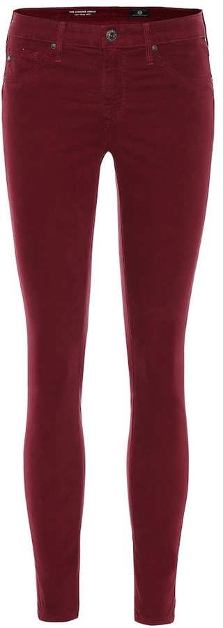 burgundy skinny pants womens
